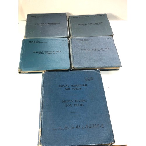 503 - Collection of 5 flying log books relating to L.B Gallagher  1944-77 first entry in R.C.A.F log 15-2.... 