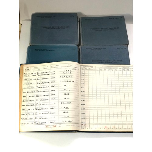 503 - Collection of 5 flying log books relating to L.B Gallagher  1944-77 first entry in R.C.A.F log 15-2.... 