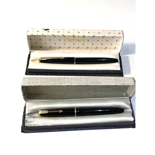 514 - 2 boxed vintage 14ct gold nib Parker fountain pens