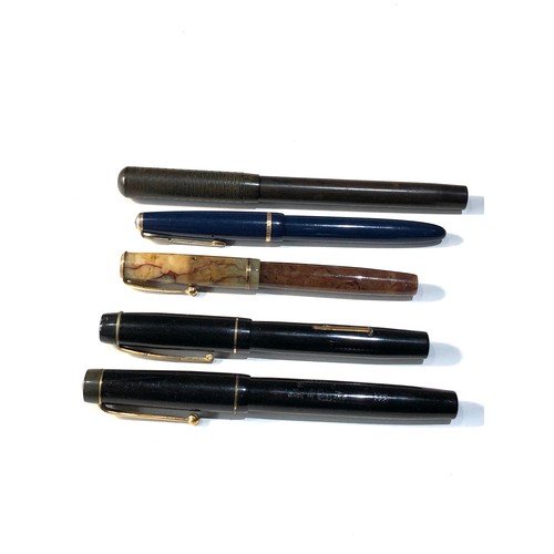 517 - 5 vintage 14ct gold fountain pens