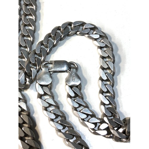 350 - Chunky vintage silver necklace chain weight 44g