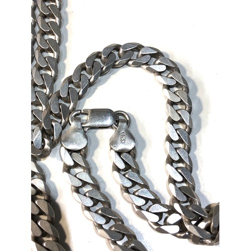 350 - Chunky vintage silver necklace chain weight 44g