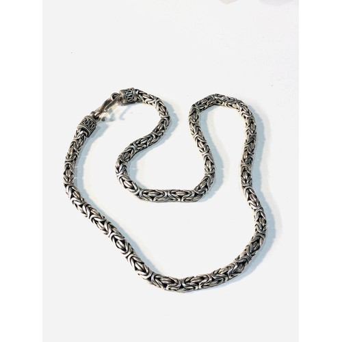 351 - Chunky vintage Fancy link silver necklace chain weight 75g