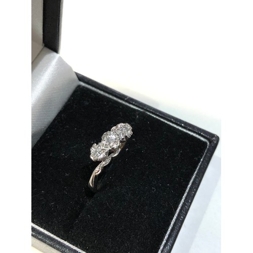 214 - 18ct gold diamond trilogy ring weight 2.7g