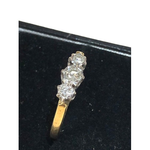 108 - 18ct gold diamond trilogy ring 3.9g