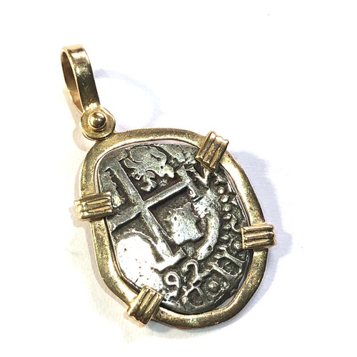 269 - 14ct gold antique coin set pendant weight 4.2g