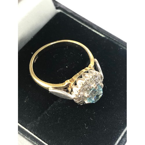 192 - 18ct gold diamond halo ring weight 4.6g