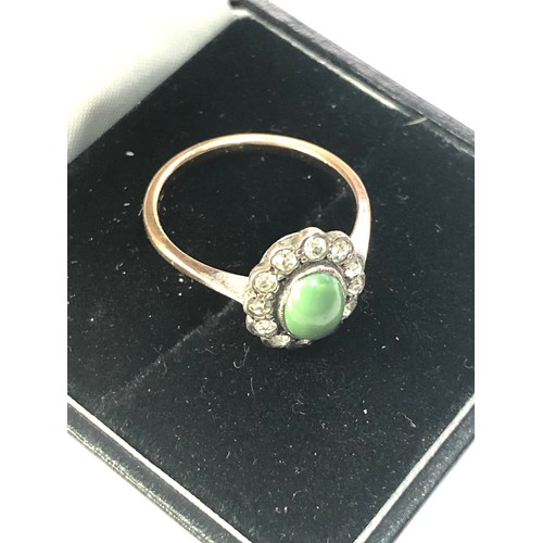 289 - 9ct & silver top turquoise & paste halo ring