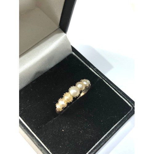 212 - Antique gold split pearl ring 1.5g