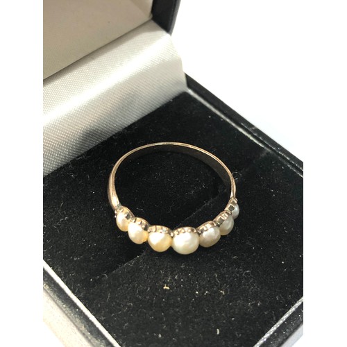 212 - Antique gold split pearl ring 1.5g