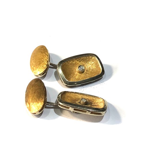 151 - 18ct gold art deco diamond cufflinks weight 7.5g