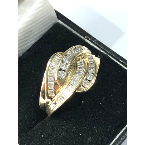 152 - 9ct gold mixed cut diamond ring weight 4g