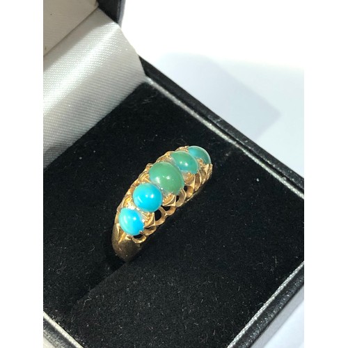 321 - Antique 18ct gold turquoise ring 2.5g