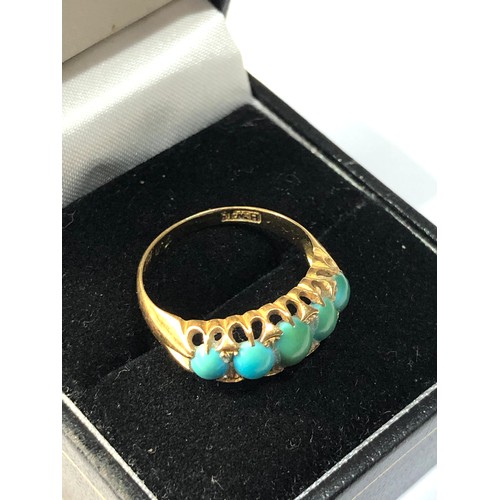 321 - Antique 18ct gold turquoise ring 2.5g