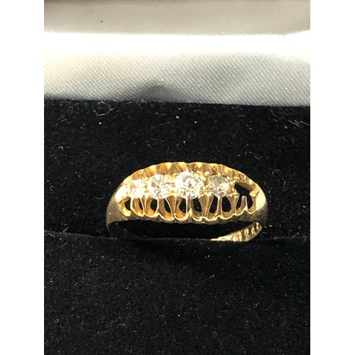 328 - 18ct gold diamond gypsy ring missing 1 stone 2.3g