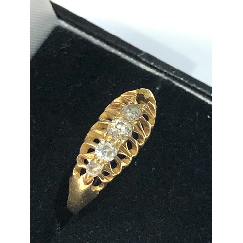 328 - 18ct gold diamond gypsy ring missing 1 stone 2.3g