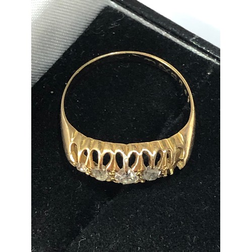 328 - 18ct gold diamond gypsy ring missing 1 stone 2.3g