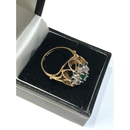 262 - 9ct gold gemstone fancy cocktail ring weight 4.3g