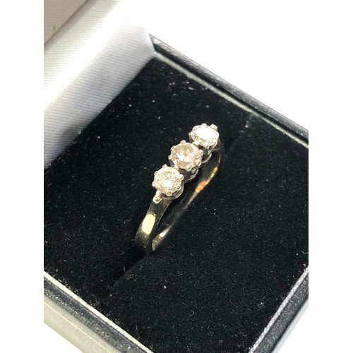 207 - 9ct gold diamond trilogy ring weight 2.4g