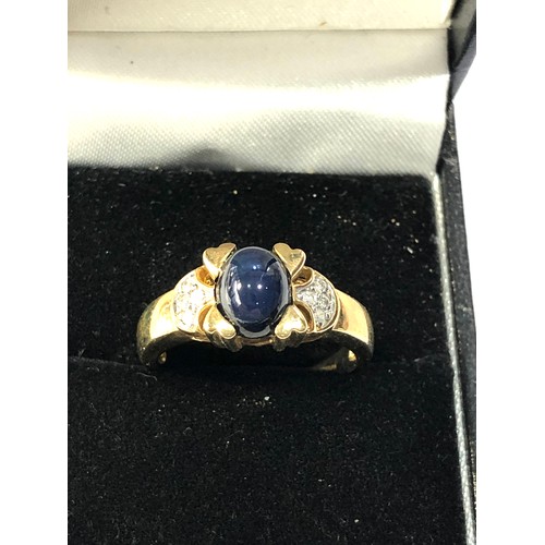 123 - 9ct gold sapphire and diamond ring weight 3.8g