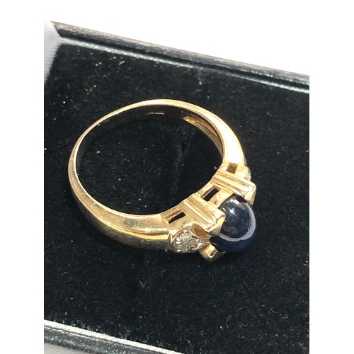 123 - 9ct gold sapphire and diamond ring weight 3.8g