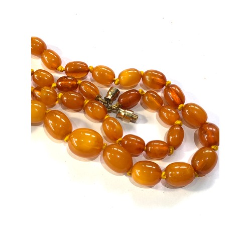 332 - Amber bead necklace 19.5g