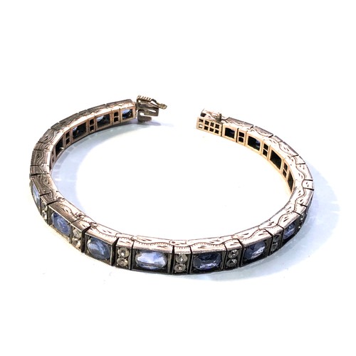 271 - Antique silver sapphire and paste bracelet