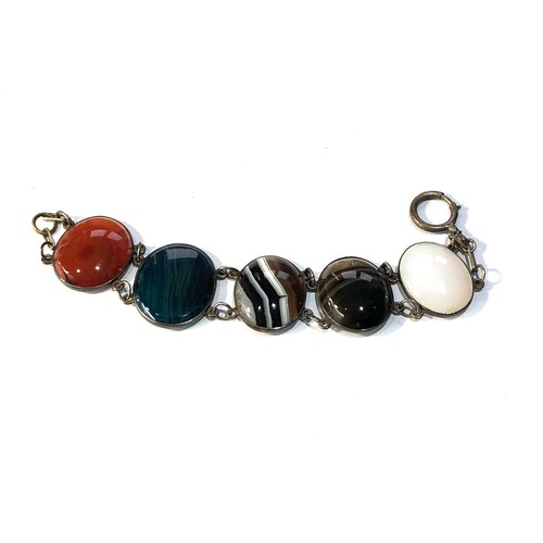 265 - Antique silver banded agate bracelet