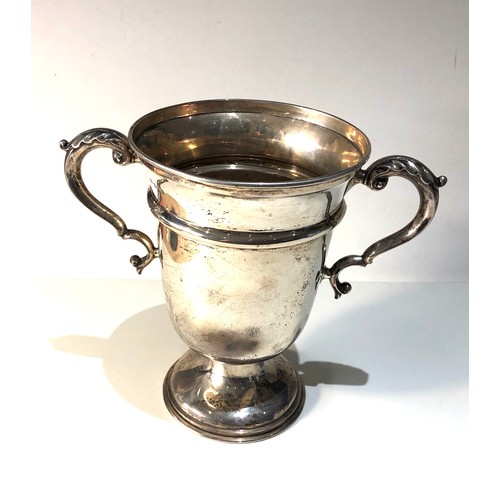 50 - Large silver two handle trophy weight 450g measures approx  height 21.5cm