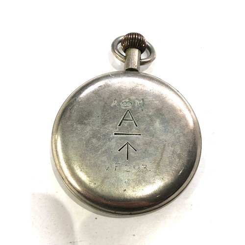 450 - Air ministry marked 30 hour pocket watch  marked A.F 293  non working order