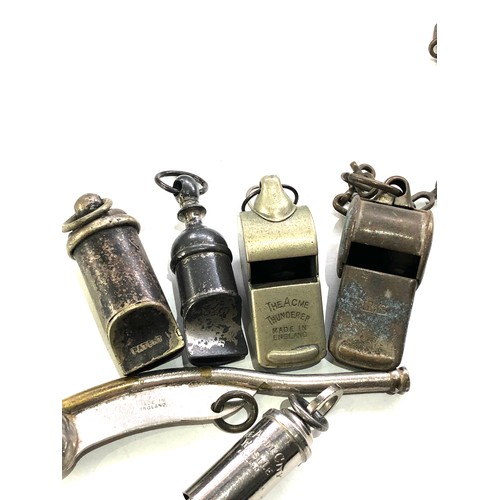 493 - 6 Vintage whistles inc bosuns - acme thunderer etc