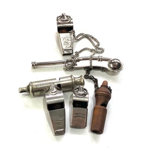 504 - 6 Vintage whistles inc bosuns - acme thunderer etc