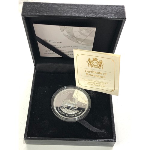 484 - 2019 south african 999 silver krugerrand coin box and c.o.a