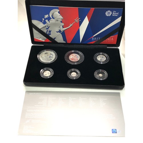 482 - 2017 Fine Silver Proof Britannia 6 Coin Set Box COA Royal Mint