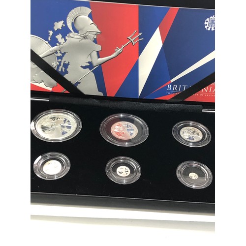 482 - 2017 Fine Silver Proof Britannia 6 Coin Set Box COA Royal Mint