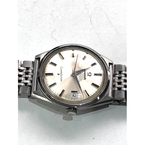 427 - Vintage omega automatic chronometer constellation watch will tick crown loose no warranty given