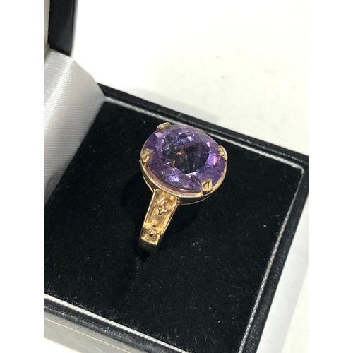 72 - 9ct gold amethyst dress ring weight 5.8g  size N-O