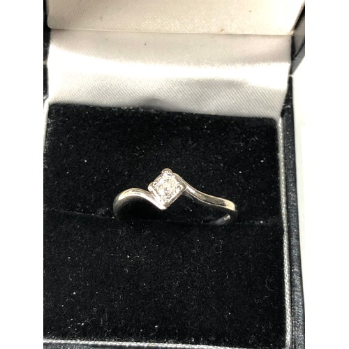 77 - 9ct gold diamond ring 0.10ct  size n weight 1.8g