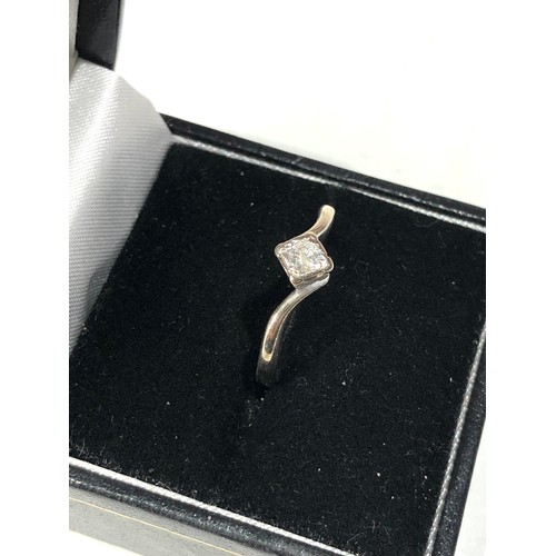 77 - 9ct gold diamond ring 0.10ct  size n weight 1.8g