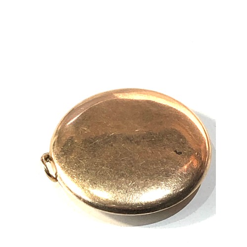 88 - Vintage 9ct gold hallmarked vanity compact  measures aprrox 50mm dia not including loop engraved ini... 