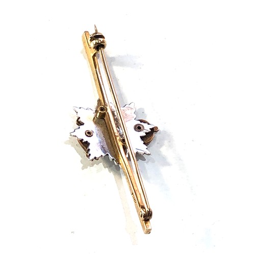 89 - Military 9ct gold and enamel sweetheart brooch royal Hampshire reg measures approx 5cm by 2cm weight... 