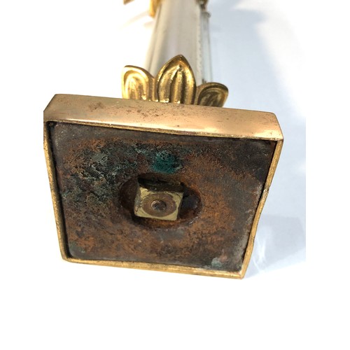 439 - Antique  gilded brass ormolu table thermometer with pheasant top measures approx 19cm tall