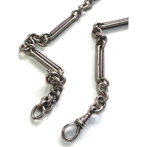 75 - Antique silver fancy link double albert watch chain weight 42g