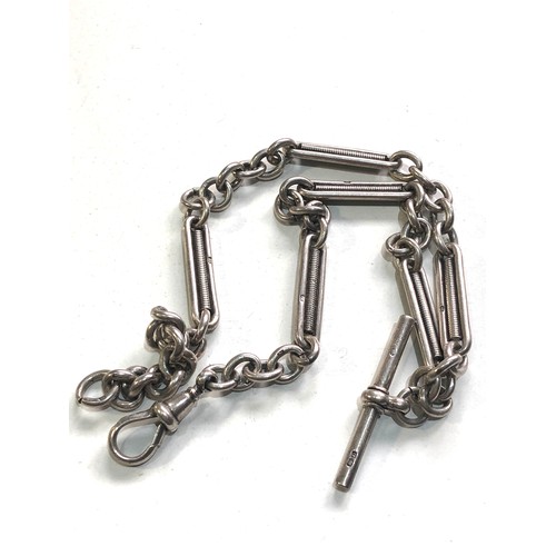 75 - Antique silver fancy link double albert watch chain weight 42g