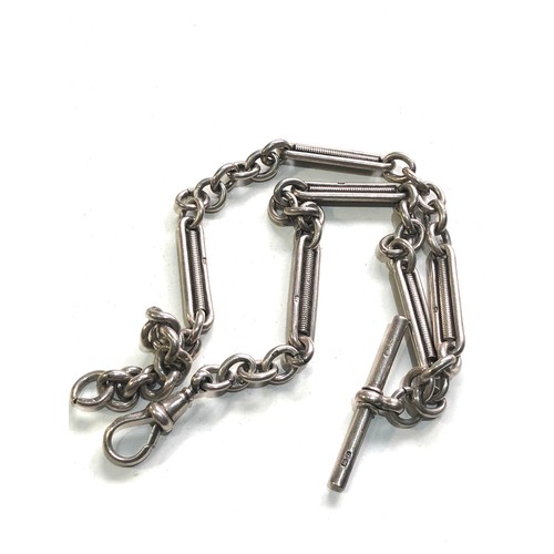 75 - Antique silver fancy link double albert watch chain weight 42g