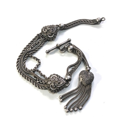 48 - Antique silver Albertina watch chain