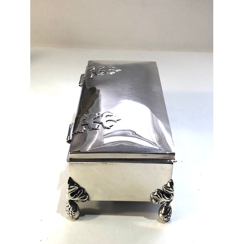 13 - Fine Large antique Irish silver cigarette  box / casket measures approx 19.5cm by 9cm height 7.5cm i... 