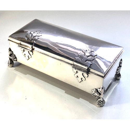 13 - Fine Large antique Irish silver cigarette  box / casket measures approx 19.5cm by 9cm height 7.5cm i... 