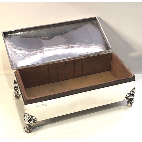 13 - Fine Large antique Irish silver cigarette  box / casket measures approx 19.5cm by 9cm height 7.5cm i... 