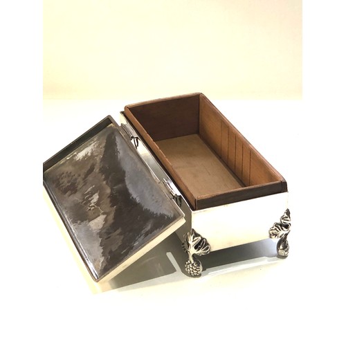 13 - Fine Large antique Irish silver cigarette  box / casket measures approx 19.5cm by 9cm height 7.5cm i... 